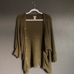 Olive Oversized Knit Cardigan
